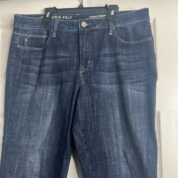 Laurie Felt Classic Stiletto With Drop Hem 12 Dark Wash - Picture 2 of 7